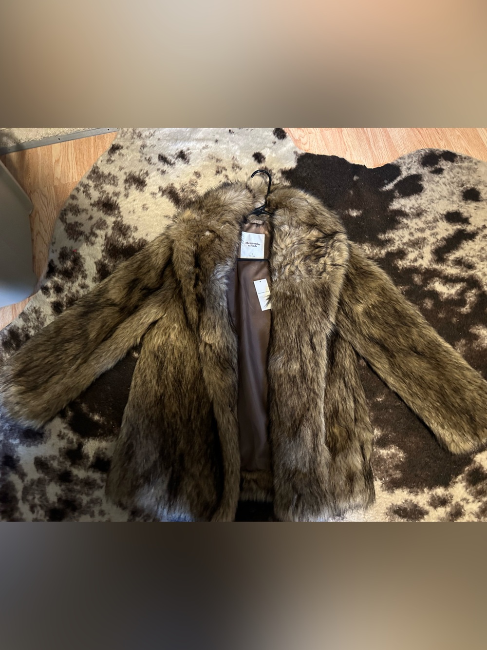Abercrombie & Fitch Faux Fur Teddy Jacket in Brown